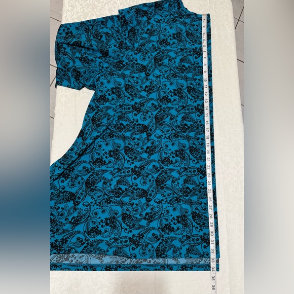 Woman Within Teal and Black Floral‎ Paisley Tunic Size 5X, EUC - Picture 6 of 10